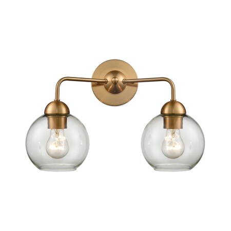Thomas Astoria 2-Light Bath Bar in Satin Gold CN280215